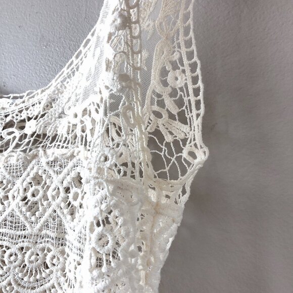 Solitaire knit cream tank top blouse medium - Picture 10 of 15